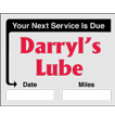 Oil Change Service Stickers