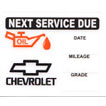 Oil Change Stickers